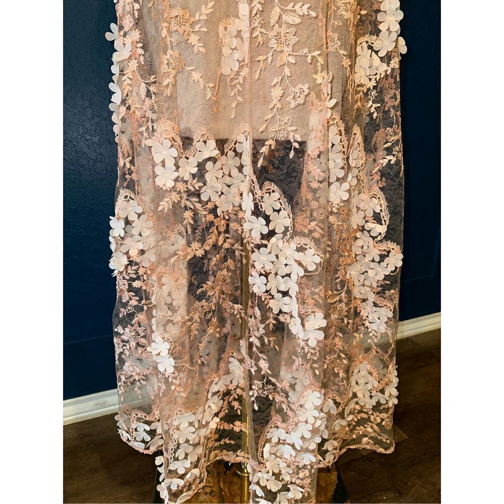 Dress the Population Floral Embroidered Maxi Dress in Blush - Picture 5 of 11